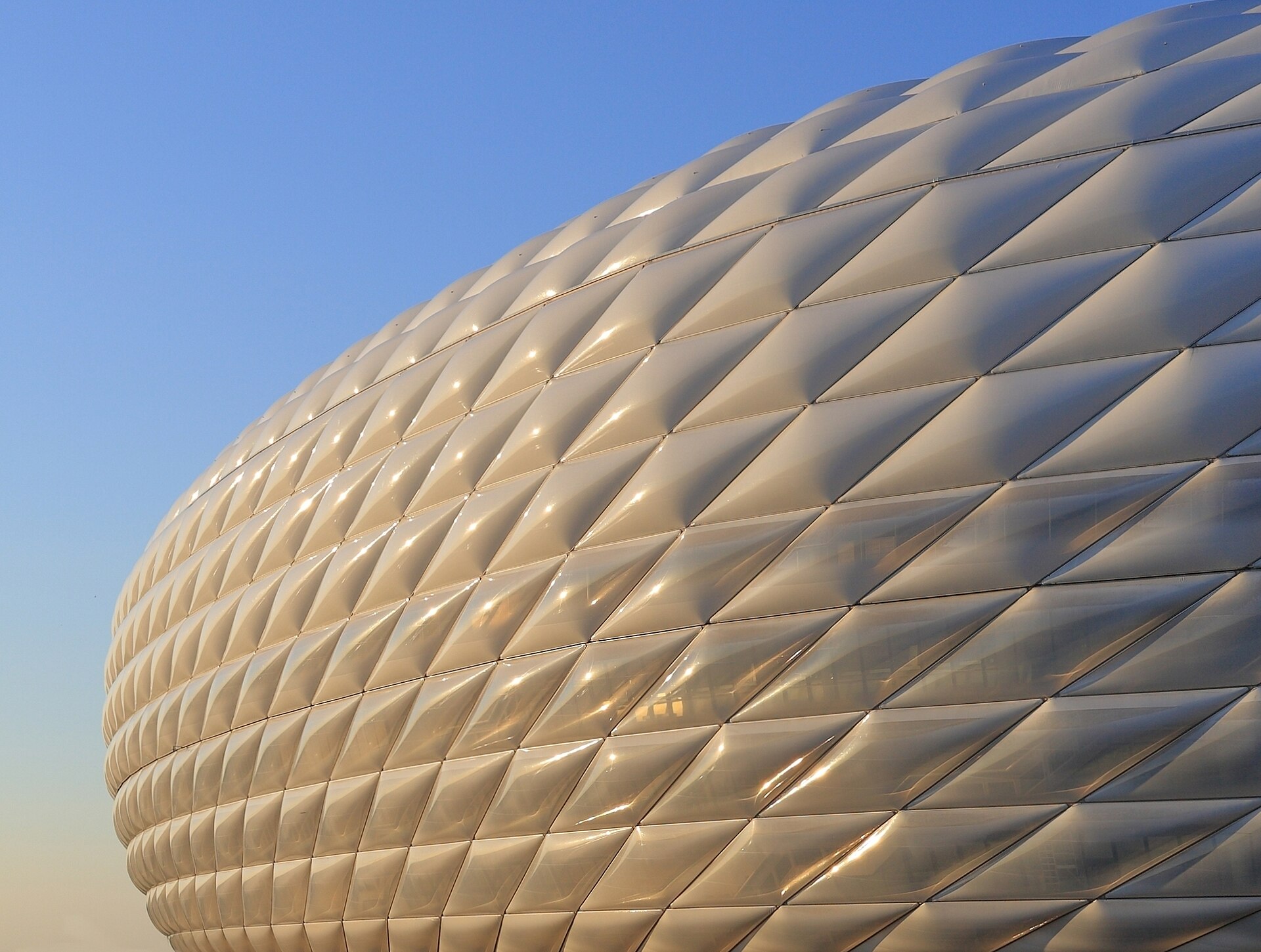 Detail of the Allianz Arena facade in Munich