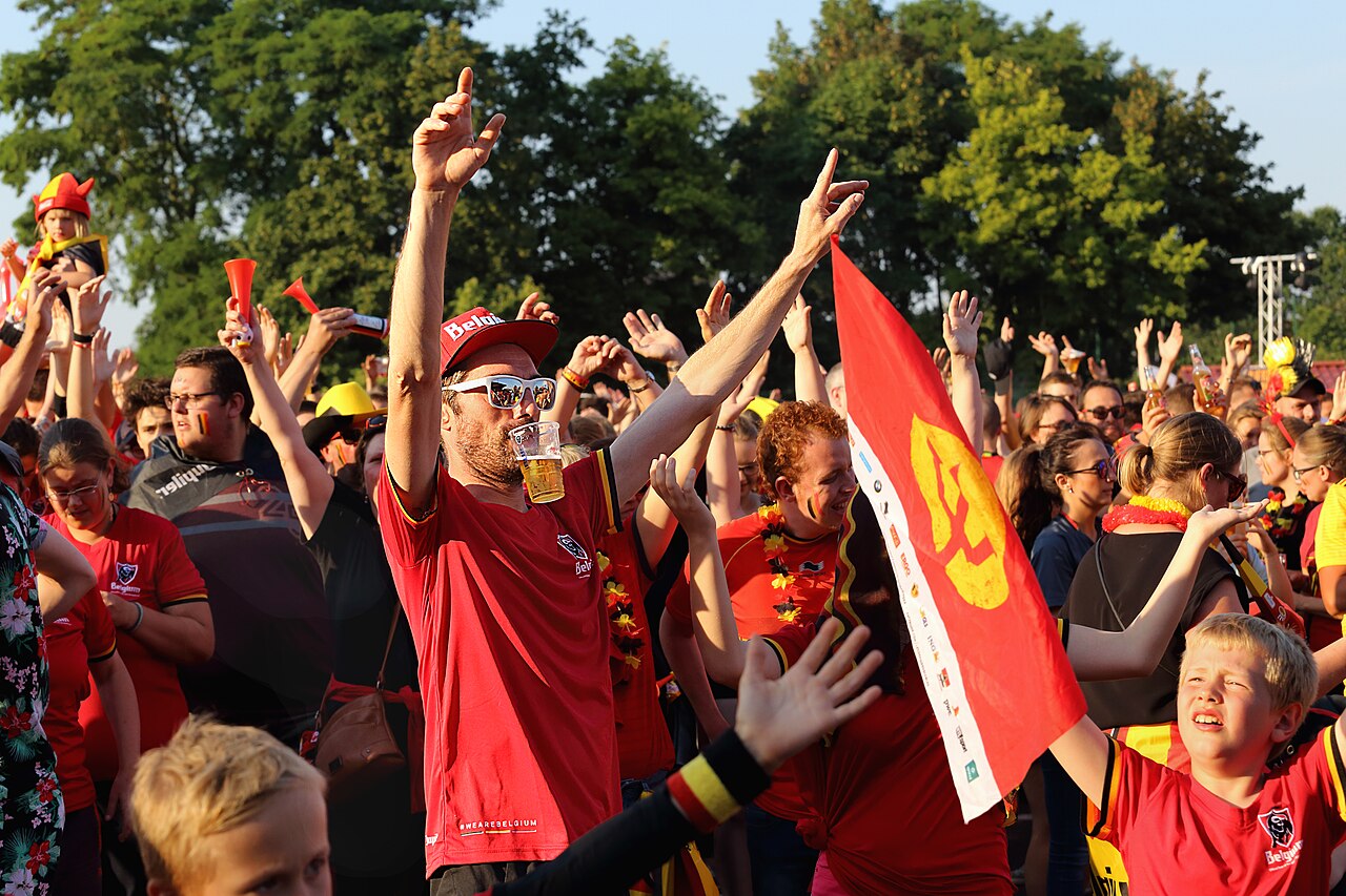 Supporters gathering outside an English lower-league football ground
