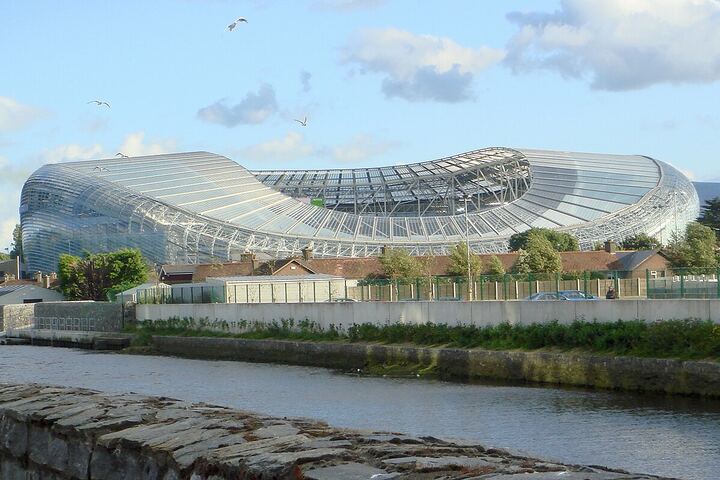 Aviva Stadium in Dublin viewed from the stands