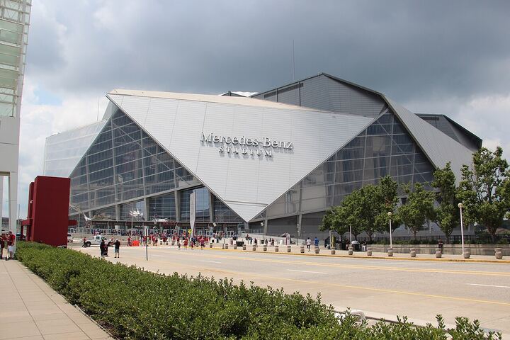 Mercedes-Benz Stadium in Atlanta from outside