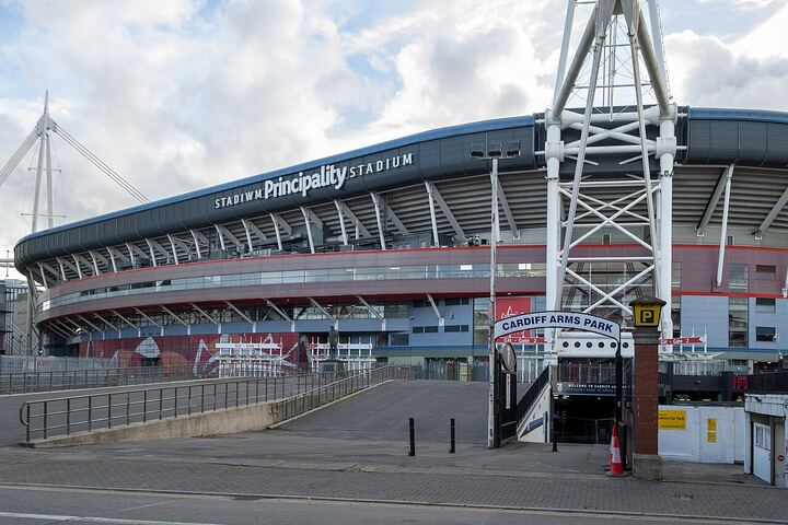 Principality Stadium in Cardiff from Westgate Street