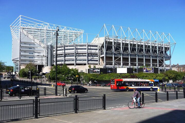 St James' Park in Newcastle viewed from outside